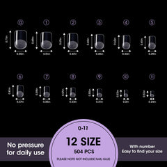 GELLEN 12-sizes nail tips array ensures precise fit.