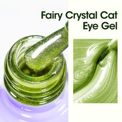 Close-up of green holographic shimmer showing rainbow reflections.
