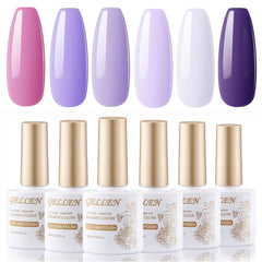 GELLEN gel nail polish set in royal purple for a bold, long-lasting manicure.