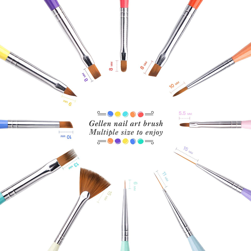GELLEN nail brush cat tongue for fine details and edges.