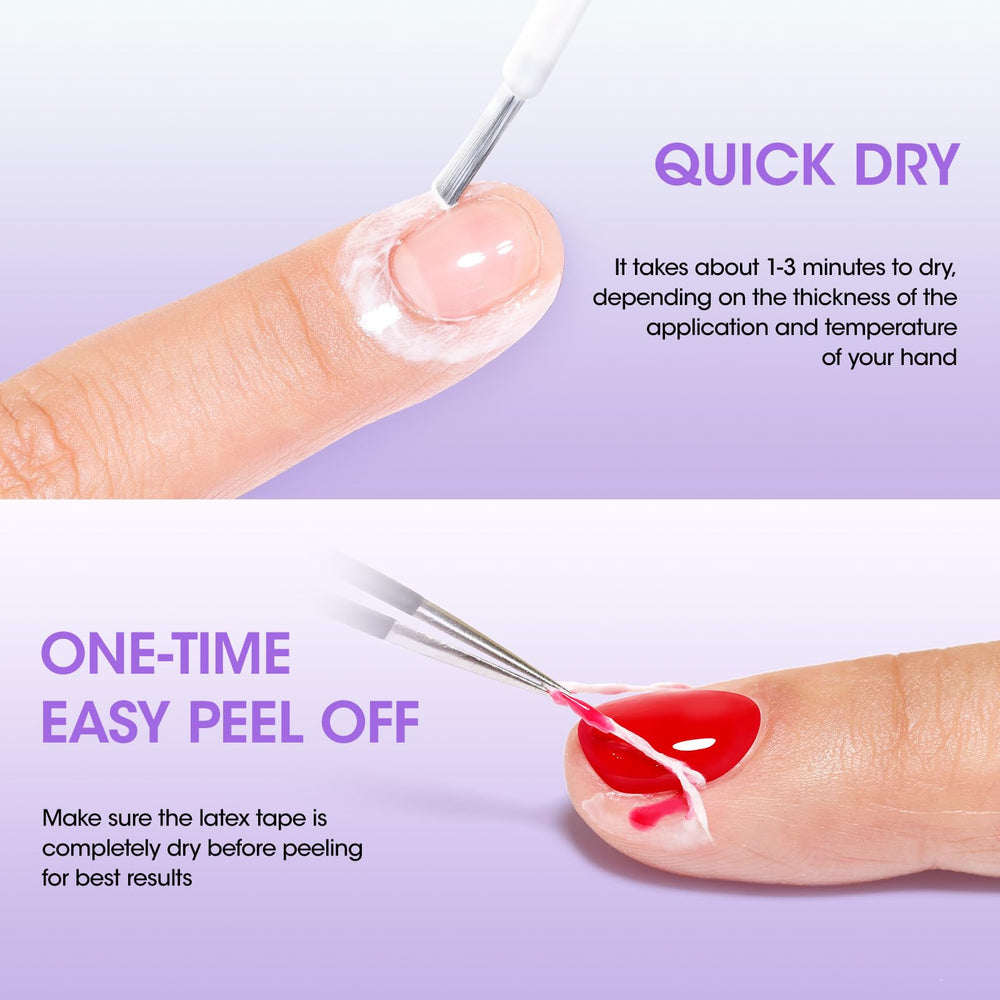 GELLEN nail latex tape dries clear in 1-2 minutes for clean removal