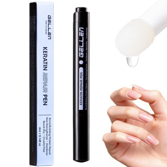 Gellen Nail Strengthener Pen in action for fast, mess-free application.