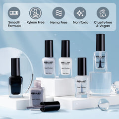 GELLEN ombre gradient nails using grayscale shades for soft transitions