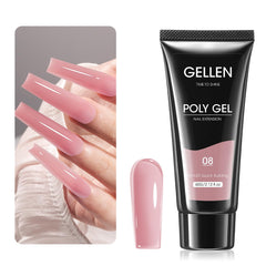 GELLEN Poly Gel 60g pink nude bottle enables salon-grade extensions at home