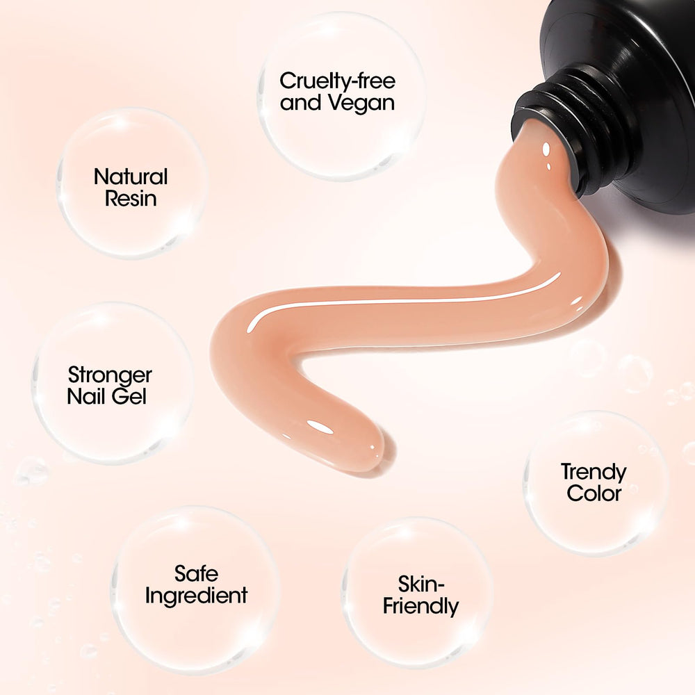 Press-on nails enhanced by GELLEN poly gel for salon-style looks.
