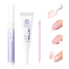 GELLEN semi-solid nail glue bottle pour showing precise application