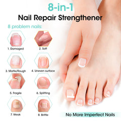 GELLEN Unscent Nail Strengthener on nails with clear, glossy finish