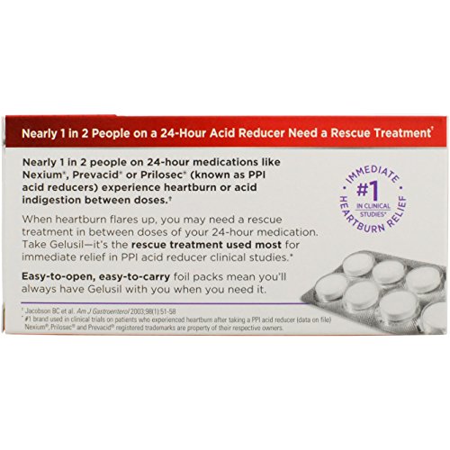 Gelusil mint-flavor tablets close-up highlighting refreshing taste and relief