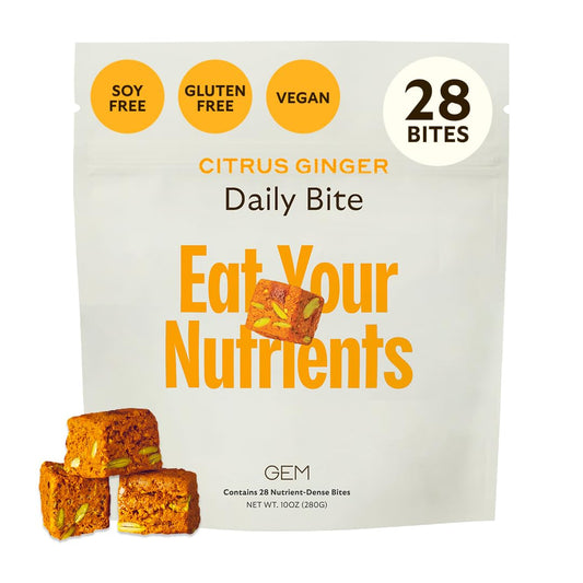 GEM Citrus Ginger daily multivitamin bite serving