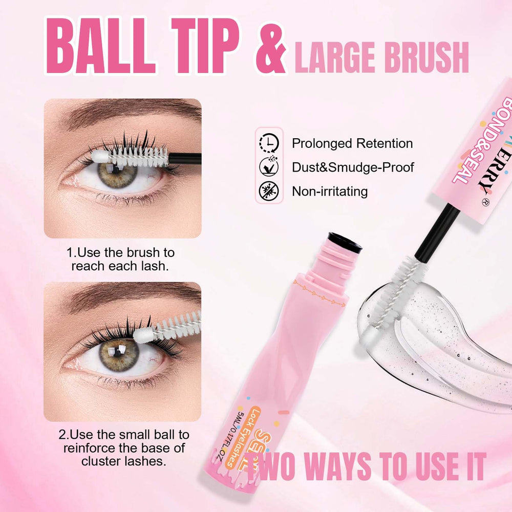 GEMERRY waterproof seal demonstrating secure hold on lash clusters
