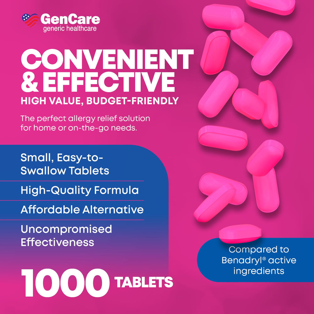 GenCare bulk value 1000-count packaging display highlights savings for households.