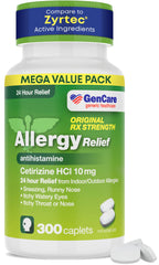 GenCare Cetirizine HCL 10 mg bottle front for 24-hour relief