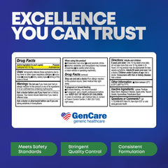 GenCare Cetirizine 10 mg bottle with safety labeling