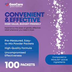 GenCare PEG 3350 powder blends clear into juice or tea.