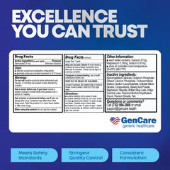 GenCare label-detail on 100-count bottle with 25mg strength.