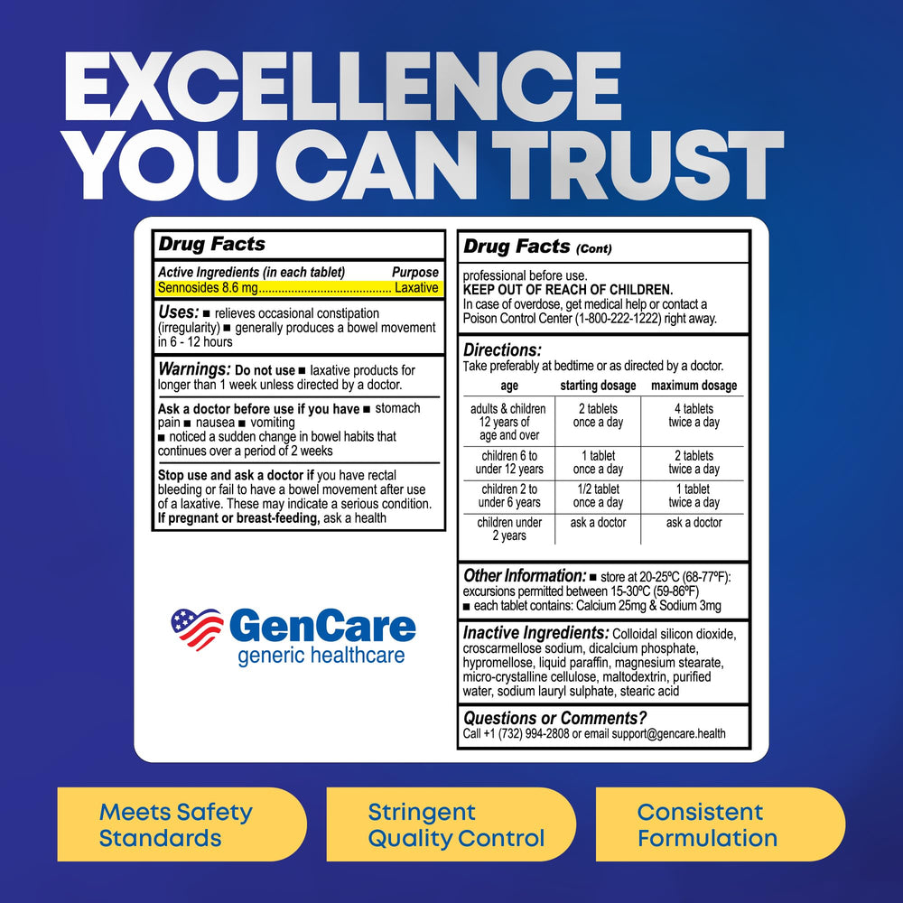 GenCare Senna packaging in hand highlights portable grab-and-go relief options