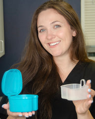Night cleaner denture bath box suitable for dentures, retainers, and mouthguards