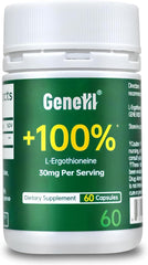 Front view of GeneIII Ergothioneine supplement bottle