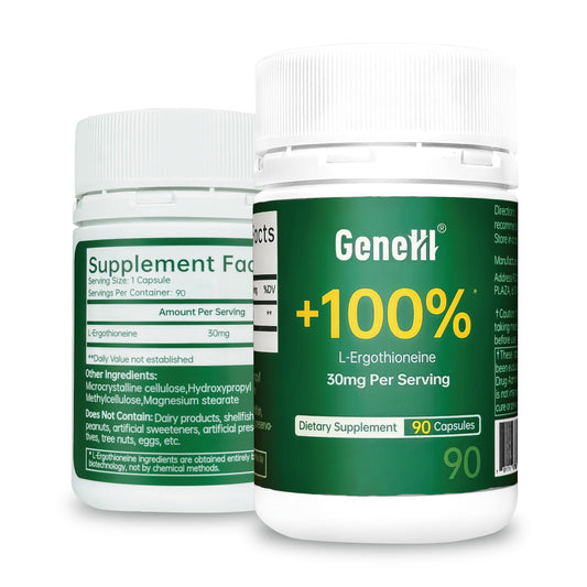 GENEIII L-Ergothioneine 30mg bottle with 90 servings