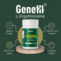 GENEIII ergothioneine capsules closeup showing capsule texture