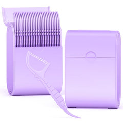 Generic Floss Dental Picks Travel Case with Mint Twin-Line flossers and Purple accents
