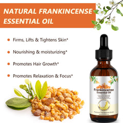 Generic Frankincense Oil bottle closeup shows natural texture ideal for facial care and massage.