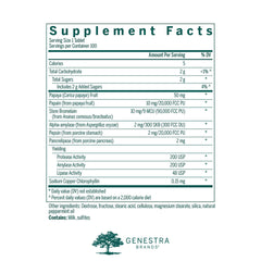 Close-up of Genestra Bio Enzymes chewable tablet