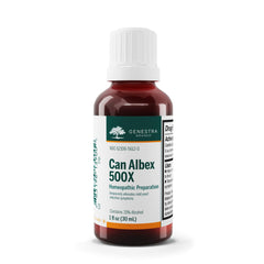 Genestra Can Albex 500X liquid bottle, 1 fl oz