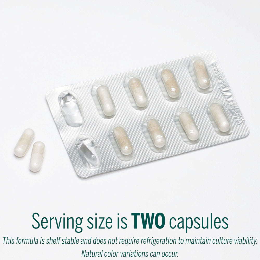 Close-up of HMF Travel probiotic capsule