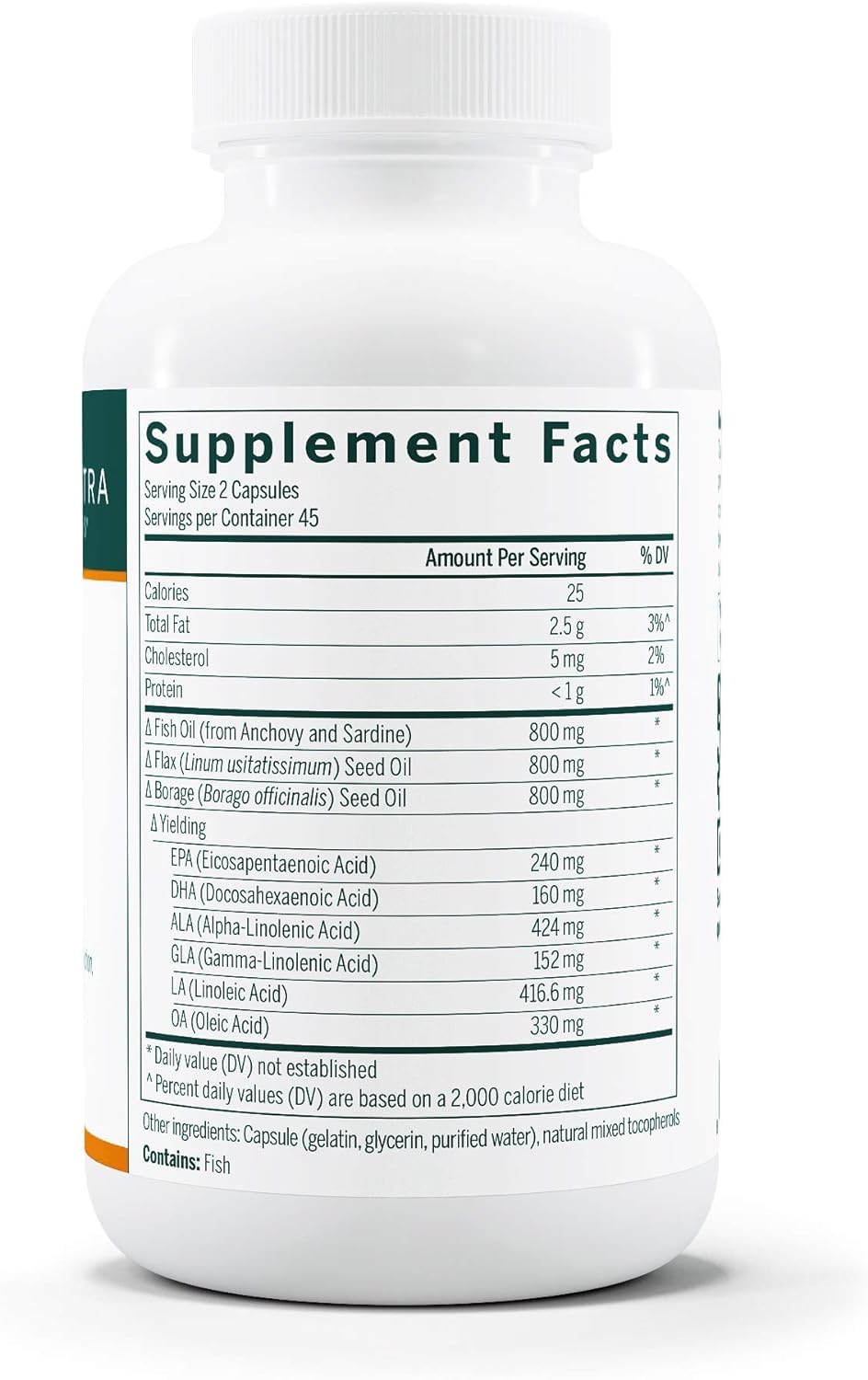 Close-up of Genestra Multi EFA Capsules label