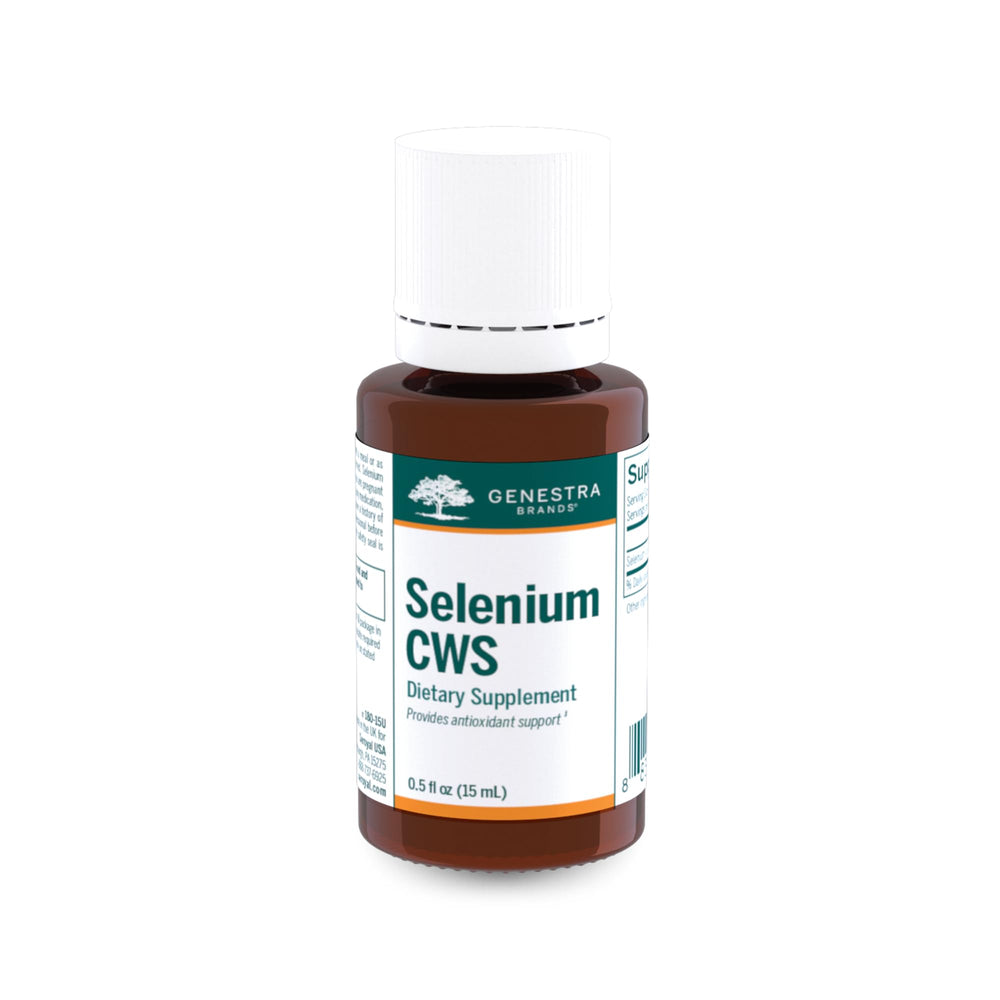 Genestra Selenium CWS bottle with 0.5 fl oz label
