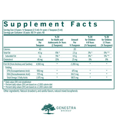 Genestra Super EFA Liquid bottle label and packaging