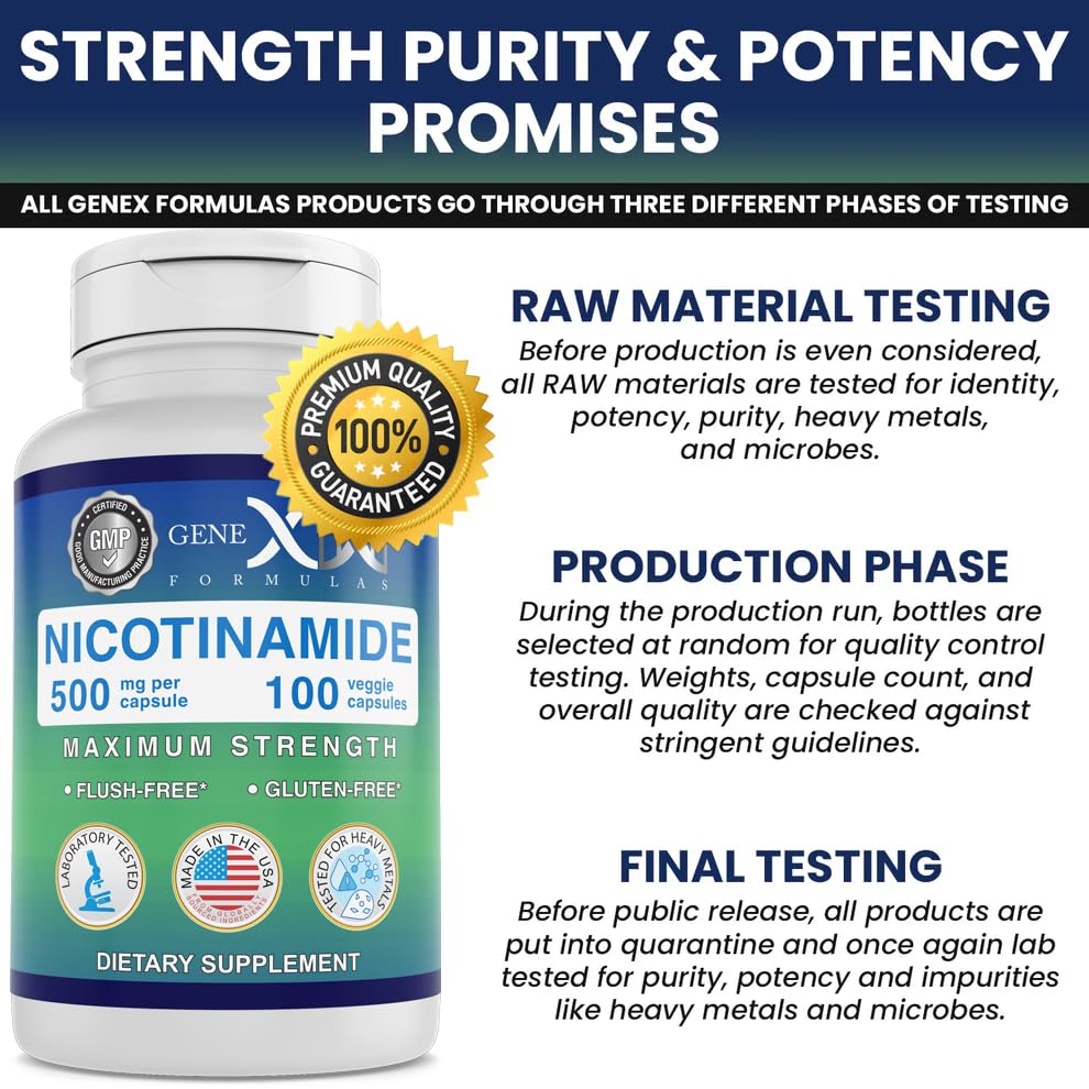 GMP-certified, non-GMO and gluten-free seals on Genex Formulas packaging