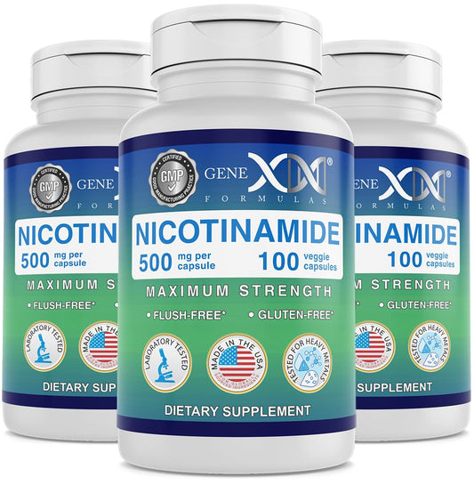 Genex Formulas Nicotinamide 500mg 3-Pack bottle front view