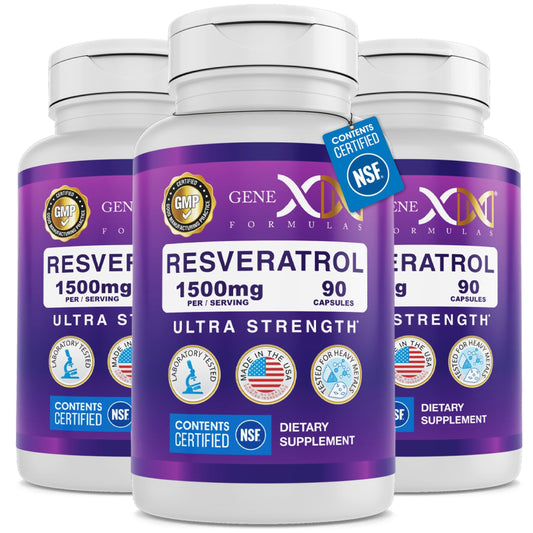 Genex Formulas Resveratrol 1500mg 3-pack packaging
