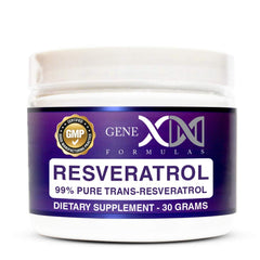 Front view of GENEX Trans-Resveratrol 1000mg powder jar