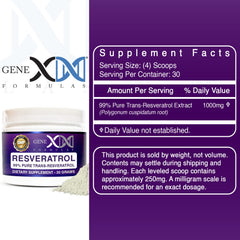Side view of GENEX Trans-Resveratrol powder jar