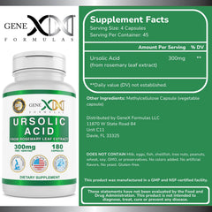 Genex Ursolic Acid 300mg bottle back label