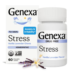 Genexa Stress Relief 60-tablets front view for convenient stress support
