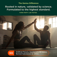 Nutrition facts panel for Genius BCAA Powder