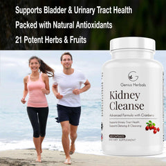 Close-up showing 21-herb blend on Kidney Cleanse packaging