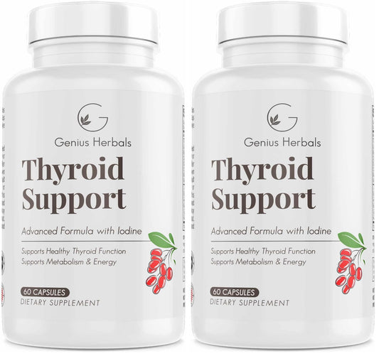 Genius Herbals Thyroid Support bottle label