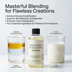 Emulsion stability of GENLEXON Polysorbate 20 in a cosmetic blend showing consistency over time