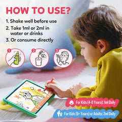 Gentle, high-absorption magnesium glycinate liquid for kids