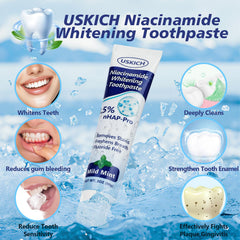 Gentle whitening with micro-polishing on enamel