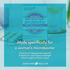 Close-up of bottle label highlighting 15 probiotic strains and 50B CFU
