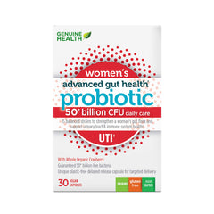 Genuine Health Women's Daily Probiotic bottle for UTI support with Cranberry