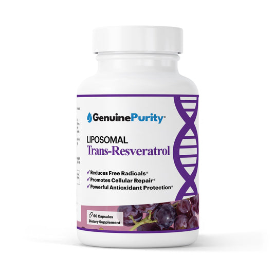 GenuinePurity Liposomal Trans-Resveratrol 500mg bottle front