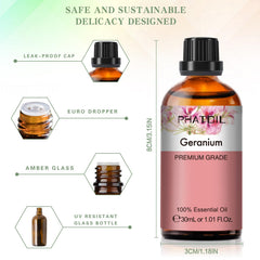 Dropper dispensing geranium essential oil