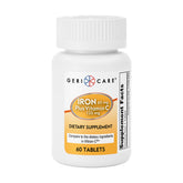 Front label of GeriCare Iron 65mg + Vitamin C 125mg tablets